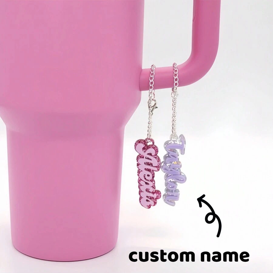 Personalized NAME TAG Jewelry Charm For Tumbler Bottle | Cup Accessory Water Bottle,Multi-Functional, Reusable,Easy To Clean,Exquisite,Cute,Fashionable,Adorable,High-Quality,Custom,Unique,Personalized,Ideal Gifts For Him,Ideal Gifts For Her,Her,Boyfriend,Girlfriend,Dad,Mom,Family,Friends,Youth,Youth,Kitchen,Dining Room,Bedroom,Office,Living Room,Home,Tea Room,Personal Items