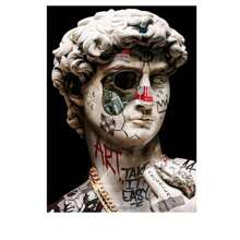 1pc Wall Arts Posters FramelessVintage Statue Classical Graffiti Art David Poster Classic Vintage Posters Quality Art Retro Posters For Home Room Wall DecorVintage