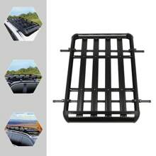 YUNRUX Roof Basket Car Roof Rack Roof Luggage Rack Universal Luggage Basket Aluminum Black Universal Roof Basket Car Roof Rack Luggage Rack Basket Tray Luggage Carrier - 黑色 - 查看 1