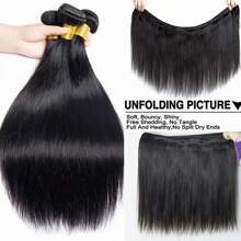 Straight Hair Bundles Unprocessed 10A Brazilian Straight Human Hair Bundles 3 Bundles Natural Color Real Human Hair Extensions For Women