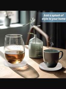 6 Pieces Set Of Marble Ceramic Coasters With Stand - Absorbent Non-Slip Drink Coasters For Home And Bar Decoration, Coffee Table Coasters With Stand, Absorbent Coasters, Marble Style Ceramic Wooden Table Coasters For All Kinds Of Cups - Multicolor - View 8