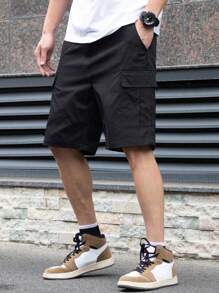 1pc Casual Boys & Teens Loose Cargo Shorts, Multi Pockets, Sports Style, Suitable For Outdoor, Spring/Summer/Autumn