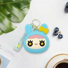 Silicone Coin Purse, Cute Rabbit Zipper Closure Portable Hanging Pendant Backpack Charm - Blue - View 2