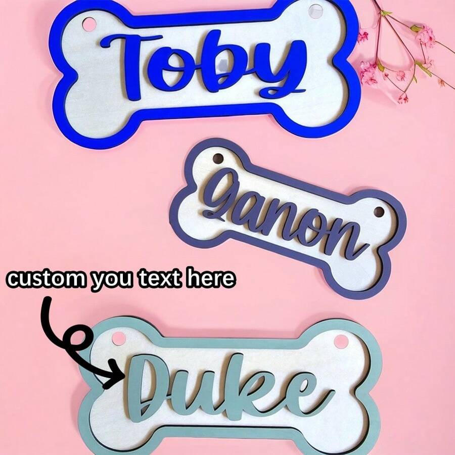 可定制的情人节礼物、情人节标牌和牌匾、情人节宠物礼物、狗礼物、可定制文字、纪念牌匾 - 彩色 - 查看 1