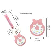 Silicone Coin Purse, Cute Donut Zipper Closure Portable Hanging Pendant Backpack Charm - Blue - View 6