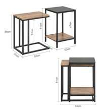 SoBuy Juego de 2 Mesas Auxiliares Mesas Nido Mesas de Café para Salón Dormitorio Oficina 50 x 34,5 x 57 cm FBT99-F ES Mesita de Noche Mesa Auxiliar Mesas de Centro Pequeñas Mesa de Centro Redonda Mesas Nido Mesa de Sillón Mesa de Teléfono Mesa de Centro Mesa de Té Extremo del Sofá Mesa Auxiliar Muebles de Sala de Estar Marrón estilo nórdico, estilo sencillo Metal 40x40x60 cm - Marrón - Ver 2