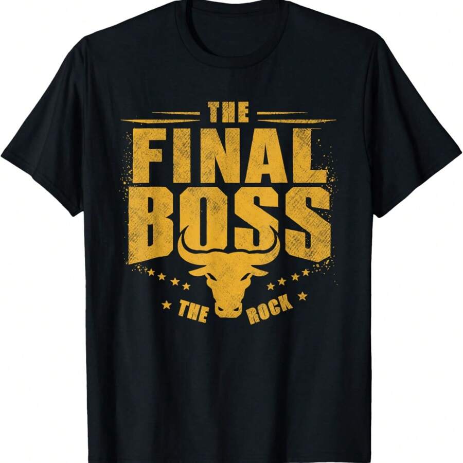 The Final Boss Vintage Rock Music Final Boss Gamer Bull Head T-Shirt - ブラック - チェックする 1