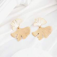 Exaggerated Dramatic Leaf & Heart Loop Chandelier Earrings, Personalized Circular Disc Earrings