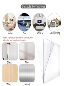 10/20/50pcs Transparent Double Sided Adhesive Pads, 2.2 Inch Waterproof Double-Sided Stickers, Super Washable Nano Gel Suitable For Wall, DIY Crafts, Home, Office, Back To School
