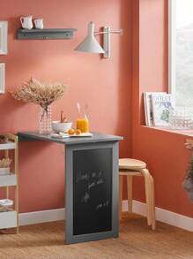 SoBuy FWT20-HG, Wall-Mounted Drop-Leaf Table, Folding Kitchen Dining Table Desk With Memo Board, Grey