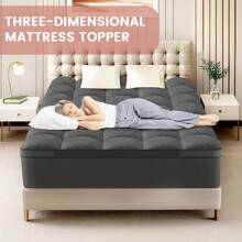 JustLet Quilted Mattress Topper Mattress Topper Mattress Protector Extra Thick Mattress Pad Cover Fluffy Mattress Cover Machine Washable