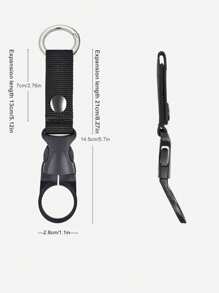 خطاف نايلون تكتيكي للزجاجات المائية للاستخدام الخارجي - كارابينر متعدد الوظائف، مناسب لزجاجات المياه المحمولة وزجاجات المياه المعدنية! (يمكن اختيار طريقة الارتداء بحرية) حقيبة ظهر/لوازم مدرسية - الأسود - مشاهدة 3
