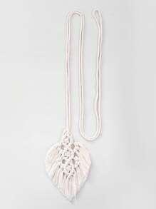 1 件白色编织叶形窗帘绑带 - 白色 - 查看 4