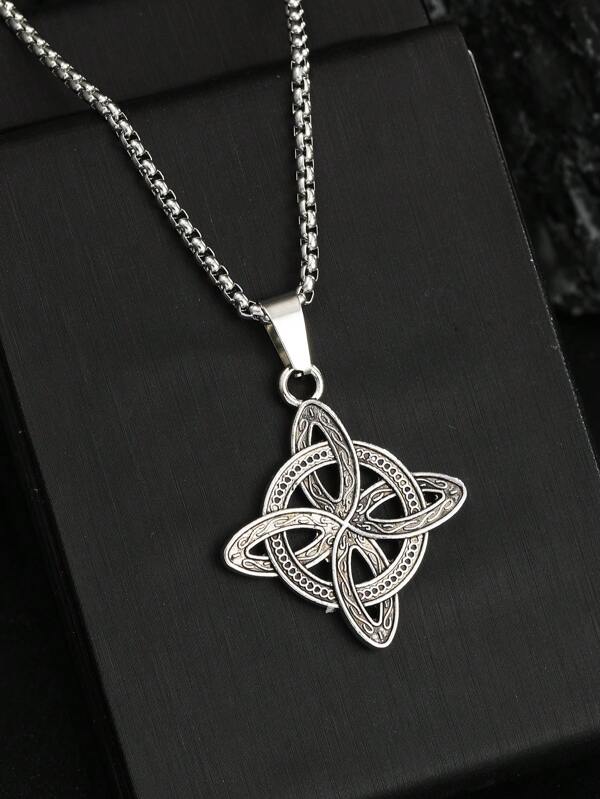 Sorcière Nœud Celtique Sorcière Pendentif Collier Pour Femmes En Acier Inoxydable Amulette De Protection Nœud De Sorcière Pour Festivals, Fêtes, Extérieur, Anniversaires, Déguisements, Halloween, Noël, Accessoires De Costume, Cadeaux Pour Femmes Hommes Port Quotidien