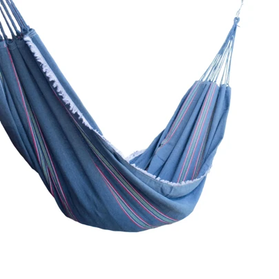 Rede de Dormir Cinza Confortável Descanso Solteiro 100% Algodão