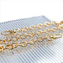 Gold Purse Chain Metal Round Crossbody Chain Strap Shoulder Bag Chain Gold Replacement Chain (10mm) - Black - View 3