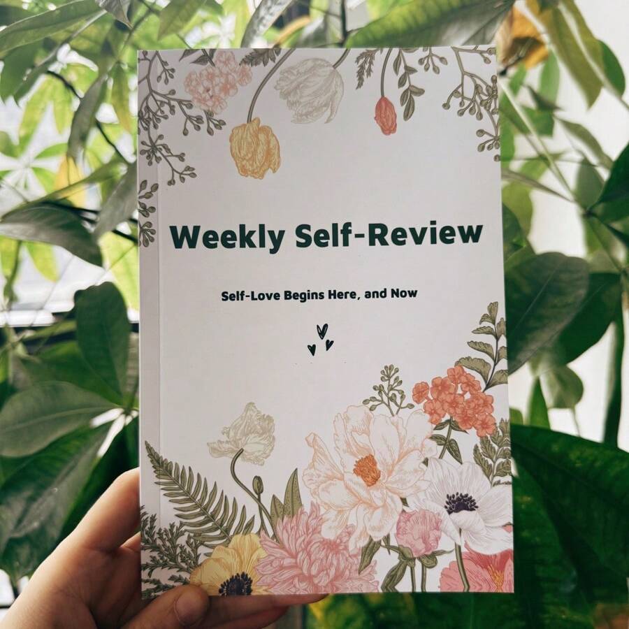 Weekly Reflection Journal - Personal Organizer For Work Progress, Gratitude, And Self-Improvement Tracking - Cultivate Positive Mindset And Achieve Goals - A5 - View 1