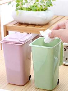 1 Miếng Màu thuần Thùng rác , Màu hồng Mini Thùng rác Đối với Bàn - Hồng - Xem 8