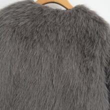 Women's Solid Color Long Sleeve Casual Fashionable Faux Fur