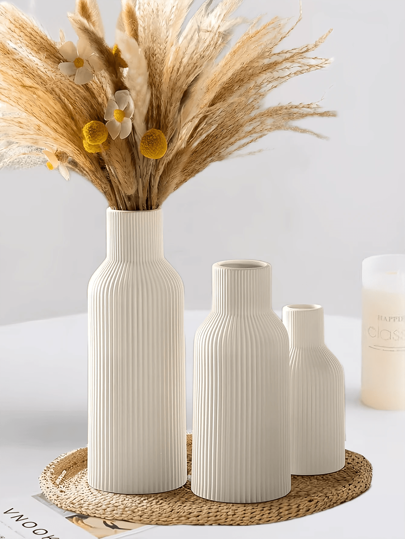 Wit Ceramic Vase, Minimalist Moderne Home Dining Tafel Grass Bookshelf, Porch Centerpiece, Wooden Bohemian Flower Vase/Pot ative Accessories, Living Rooms Bedrooms, Central ation, Mother's Day s, Graduation Wedding ations Room Glass Vase