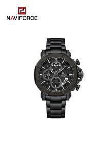 NAVIFORCE Relojes para hombre Reloj resistente con cronógrafo multifunción de acero inoxidable para hombre con características de fecha y cronómetro - negro 2 - Ver 1