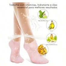 Pair Of Silicone Exfoliating Moisturizing Feet Socks Anti Crack Dead Skin Remover Exfoliation Care - Màu Hồng baby - Xem 4