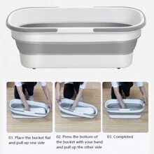 Hands Free Spin Mop Reusable Twist Type Water Extractor Telescopic Rod Self Twisting Water Mop For Household Use Suitable For Living Rooms Bedrooms Bathrooms Kitchens Household Cleaning Tools Mop Bucket Set - Ginger - View 4