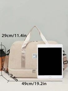 Unisex Solid-Color Travel Bag With Zipper And Separate Multifunctional Compartment For Shoes, Travel Suitcases, Laptop, Lightweight - 銅色 - 查看 6