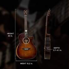 Spruce Top Single Light Vintage Folk Guitar SGA40-CA.The Sound Of Spruce Veneer Is Very Clear, Strong Granular Sense, Good Mid-Frequency Performance, And Balanced Resonance Of High And Low ‌. - Coffee Brown - View 2