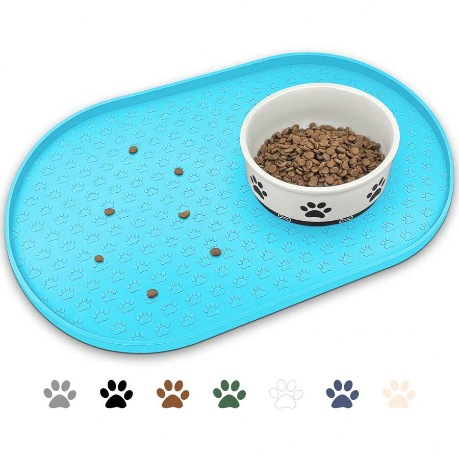 Pet Placemat Pet Feeding Mats Silicone Dog Bowl Pad Many Paw Cat Mat