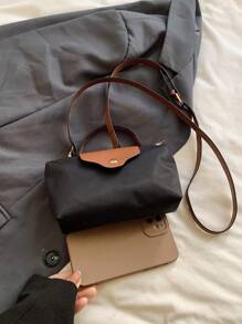 1 pieza Bolso de mano de moda pequeño y cuadrado, bolso de hombro y bandolera versátil y de moda para mujer, monedero mini de unicolor, cabe teléfono, monedas, lápiz labial, uso diario, ir al trabajo
