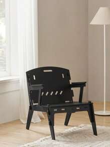 SoBuy HFST02-BR, Armchair Leisure Relax Chair Living Room Chair In Mortise And Tenon Structure, Brown - Black - View 1