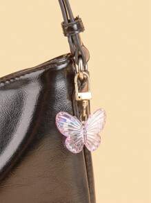 1pc/6pcs/12pcs Creative Butterfly Keychain Set, Colorful Butterfly Keychain Set, Comes With Transparent Hard Cloth Bag, Thank You Label, DIY Keychain, Creative Keychain, Backpack Pendant, Bag Accessories, Car Keyring, Car Pendant, Wallet Decoration, Perfect For Party