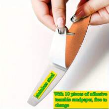 不锈钢去茧套装，包括不锈钢脚锉和可更换砂纸片 - 足部、手部和指甲护理配件