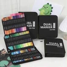 1 Set Of 168 Colors Marker Pens, Dual-Tips Colored Drawing Pens For Painting, Student Art Supplies Back To School