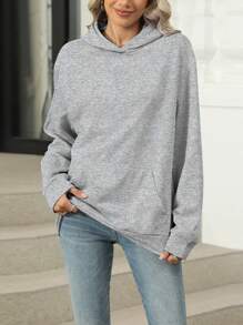 Sudadera con capucha para mujer, de manga larga, holgada, con bolsillos, para primavera y otoño