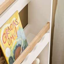 SoBuy KMB77-W，儿童书柜书架壁架 3 层儿童墙壁储物架，宽 75 x 深 15 x 高 120 厘米 - 白色 - 查看 8