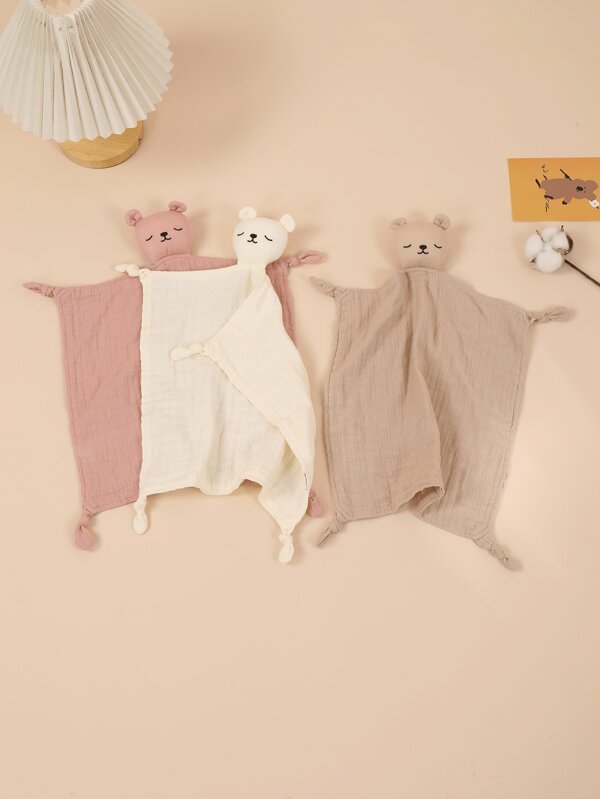 قطعة واحدة من مريلة الطفل الناعمة والقابلة للتنفس المصنوعة من قماش مصدق من قبل Oeko-Tex ذات رسوم الدب الكرتونية والأغراض المتعددة