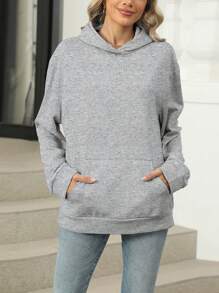 Sudadera con capucha para mujer, de manga larga, holgada, con bolsillos, para primavera y otoño