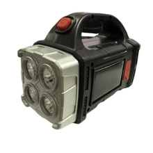 Linterna portátil brillante recargable por USB, linterna potente para el hogar y actividades al aire libre, luz LED de alto poder con larga distancia de alcance, luz de trabajo COB para camping, luz solar para exteriores - Negro - Ver 12