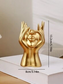 1 pieza Soporte para pinceles de maquillaje de resina dorada, estuche para exhibición de cosméticos, bandeja organizadora para arte de uñas, maquillaje, bolígrafos, lápiz labial, decoración de escritorio