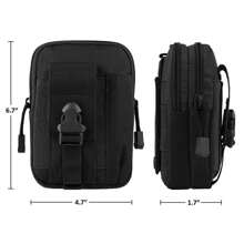Military Tactical Backpack Waist Bag Smartphone Wallet - Black - View 5