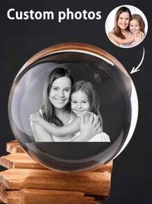 Bola de cristal de vidrio personalizada - Esfera de foto personalizada para decoración del hogar y la oficina - Regalo perfecto para San Valentín, Navidad, cumpleaños e ideal para familiares, colegas, seres queridos - Multicolor - Ver 2
