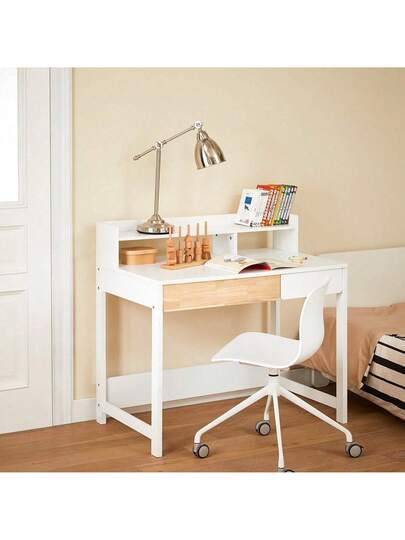 SoBuy Bureau Shelves, Computer Desk, Office Work Home Office, Corner White, Approx. 100x95x59cm (WxHxD), FWT106 view 3