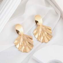 Exaggerated Dramatic Leaf & Heart Loop Chandelier Earrings, Personalized Circular Disc Earrings