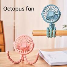 Mini Portable Fan, Battery Operated Clip On Fan, Rechargeable 360° Rotate Flexible Tripod Handheld Cooling Fan For Car Seat Treadmill Travel,500mAh - Pink 9000CFM - View 4