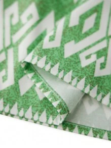 Women Plus Size Dress Leaves Print Tie-Up Front Strapless Tube Dress Summer Casual Long Dress - Green - View 8