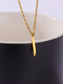 1 pieza Collar con colgante de letra árabe de moda para mujeres y hombres, color dorado, de acero inoxidable, joyería islámica para el cuello