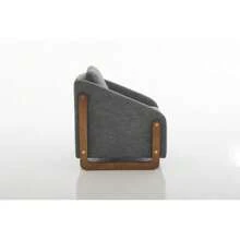 Yabihome Chenille Fabric Modern Upholstered Armchair With Wooden Side Frame , Accent Leisure Chair With Cushioned Seat And Backrest For Living Room, Bedroom