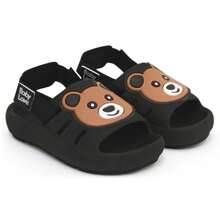 Adjustable Orthopedic Bear Babouche Flip Flop Sandal For Boys - Negro - Ver 2